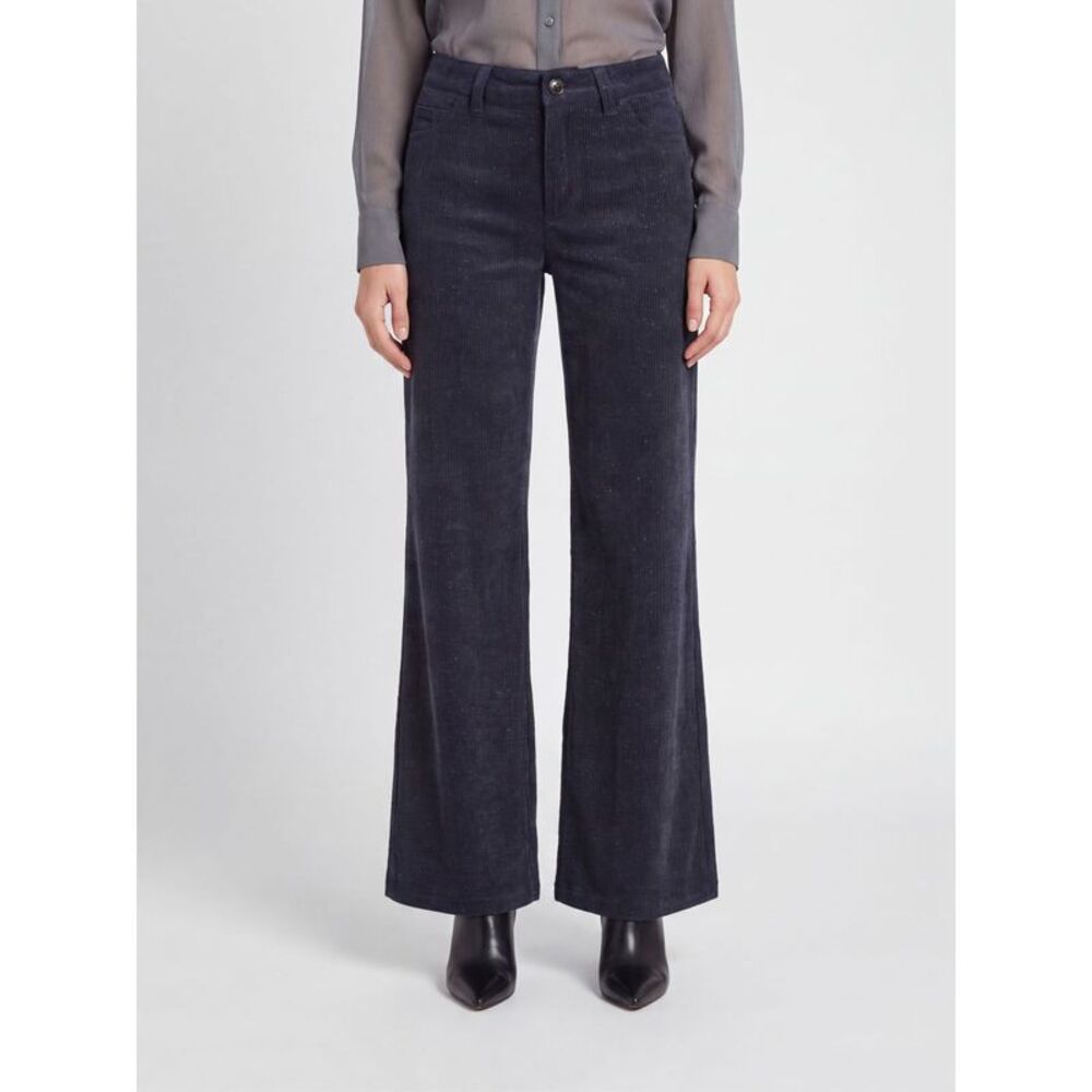 Ermanno Firenze Women Ermanno Firenze Mid-Rise Flared Corduroy Trousers